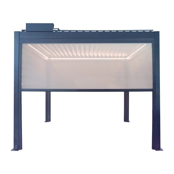 10′ × 10′ (3 × 3 m) Aluminum Louver Roof Slatted Pergola with Motorized Retractable Side Screens, TMG-LPG11-PRO TMG Industrial