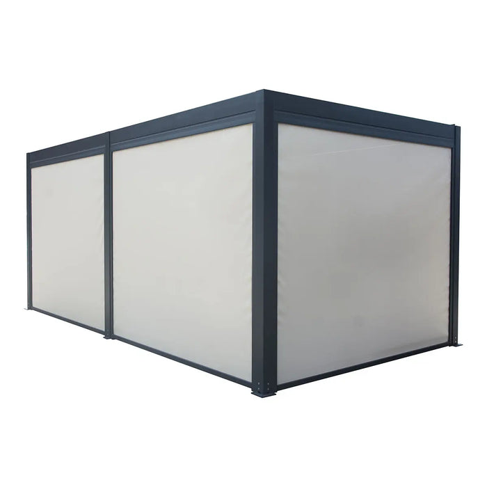 10′ × 20′ (3 × 5.8 m) Aluminum Louver Roof Slatted Pergola with Motorized Retractable Side Screens, TMG-LPG21-PRO TMG Industrial