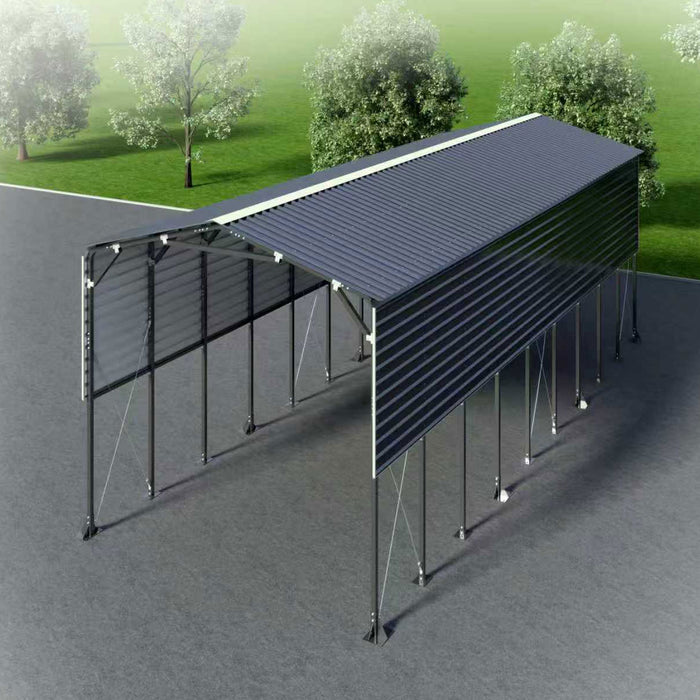 TMG-MSB1230 12x30 metal boat shelter with 12.5' peak height

