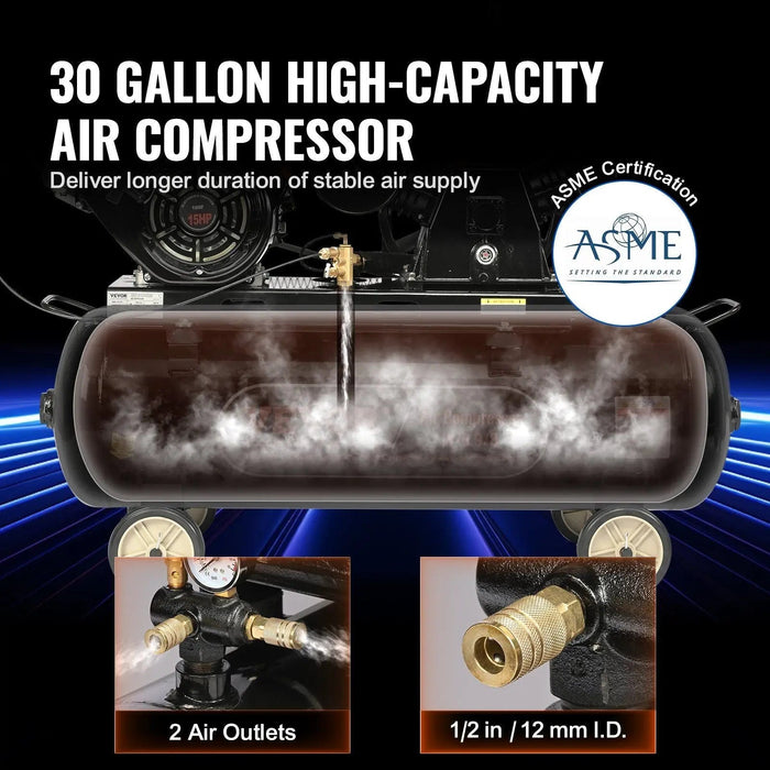 15HP Gas Air Compressor, 30 Gallon Tank, Heavy-Duty Performance, Portable Design, DOBA-AC30G