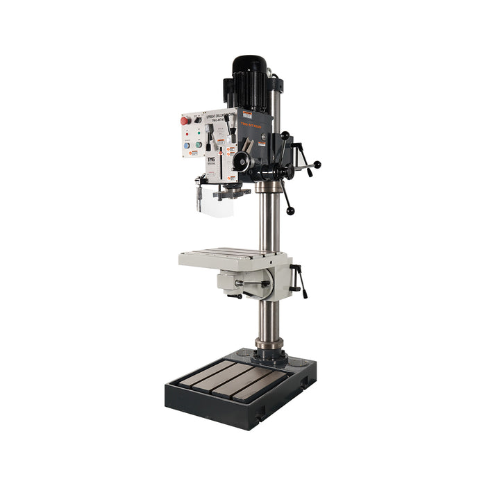 TMG-MT45UD heavy duty drilling tapping milling machine with 2 HP motor, 360° swivel head and extra-tall column
