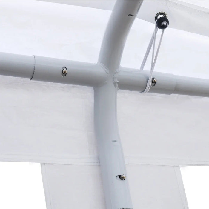 20’ x 20’ Heavy Duty Outdoor Party Tent, PE Tarpaulin Fabric, 6’6" Overhead, 10’ Peak Ceiling, TMG-PT2020A