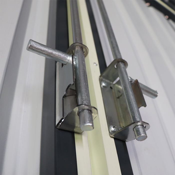 Metalen garage/schuur van 6 x 12 meter, dubbele voordeuren van 2,7 meter hoog, nokhoogte van 3,9 meter, 74 vierkante meter TMG-MS2040