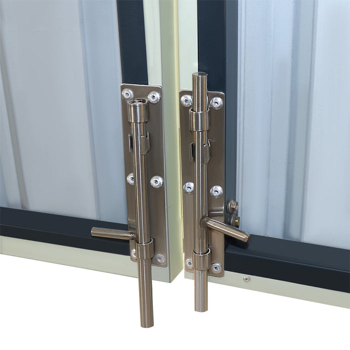 Metalen garage/schuur van 6 x 12 meter, dubbele voordeuren van 2,7 meter hoog, nokhoogte van 3,9 meter, 74 vierkante meter TMG-MS2040