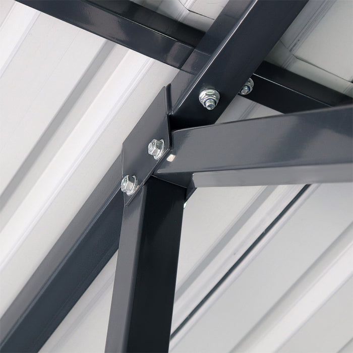 Metalen garage/schuur van 6 x 12 meter, dubbele voordeuren van 2,7 meter hoog, nokhoogte van 3,9 meter, 74 vierkante meter TMG-MS2040