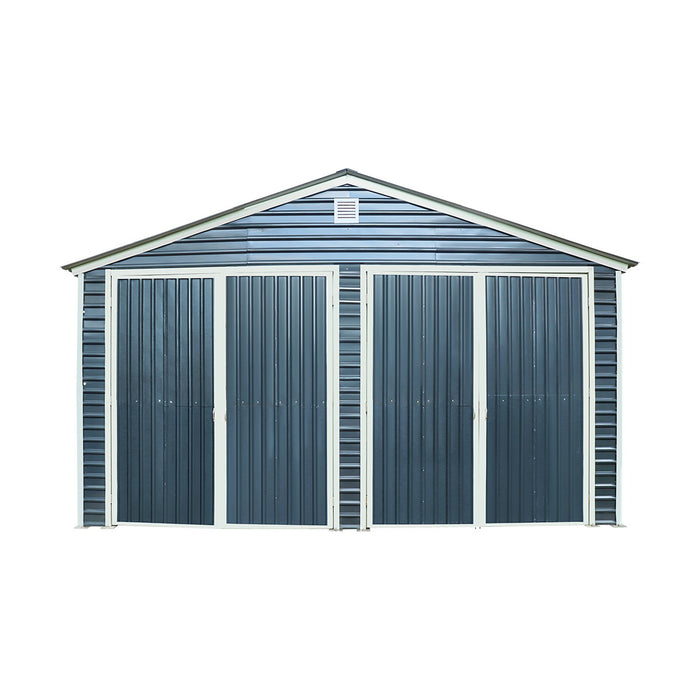 Metalen garage/schuur van 6 x 12 meter, dubbele voordeuren van 2,7 meter hoog, nokhoogte van 3,9 meter, 74 vierkante meter TMG-MS2040