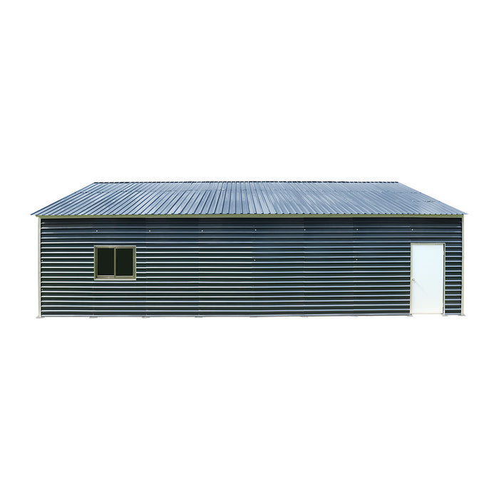 Metalen garage/schuur van 6 x 12 meter, dubbele voordeuren van 2,7 meter hoog, nokhoogte van 3,9 meter, 74 vierkante meter TMG-MS2040