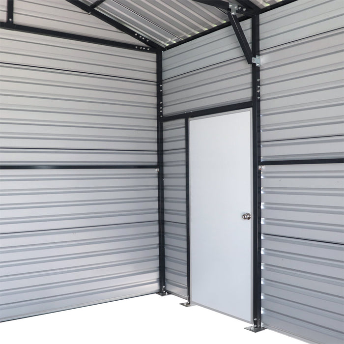 Metalen garage/schuur van 6 x 12 meter, dubbele voordeuren van 2,7 meter hoog, nokhoogte van 3,9 meter, 74 vierkante meter TMG-MS2040
