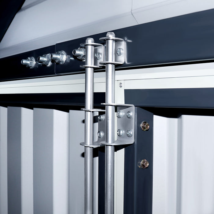 Metalen garage/schuur van 6 x 12 meter, dubbele voordeuren van 2,7 meter hoog, nokhoogte van 3,9 meter, 74 vierkante meter TMG-MS2040