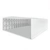 33' x 37' Retractable Mobile Storage Shelter, 20' Clearance Height, 8" Solid Rubber Tires, 28oz PVC Cover