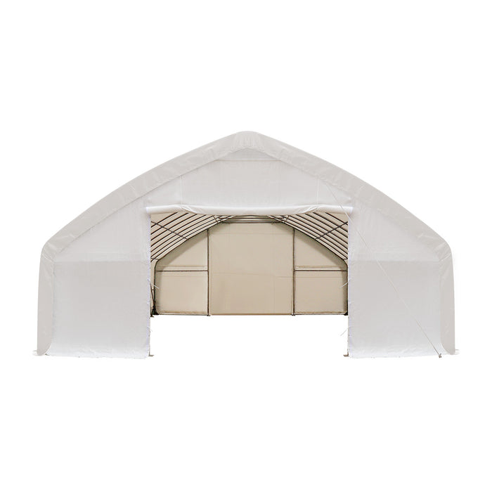 TMG-ST3052E 30' x 50' straight wall peak ceiling storage shelter with 10 oz PE cover

