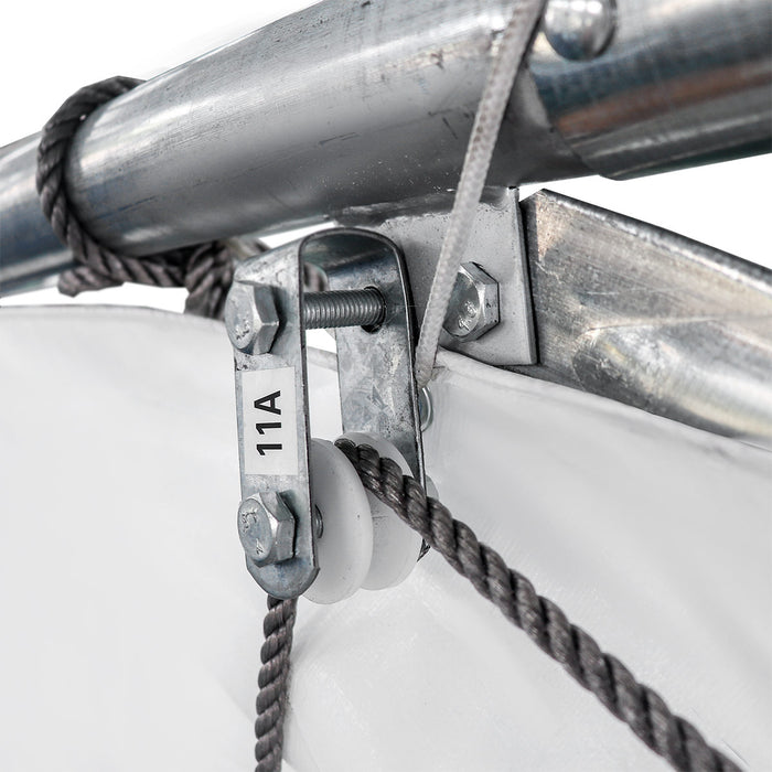 TMG-ST3052E 30' x 50' straight wall peak ceiling storage shelter with 10 oz PE cover
