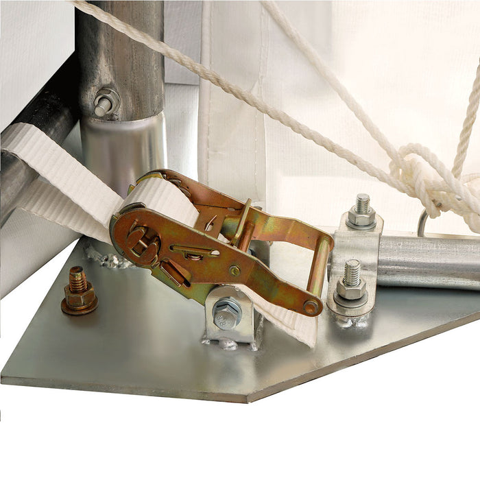 TMG-ST3052E 30' x 50' straight wall peak ceiling storage shelter with 10 oz PE cover
