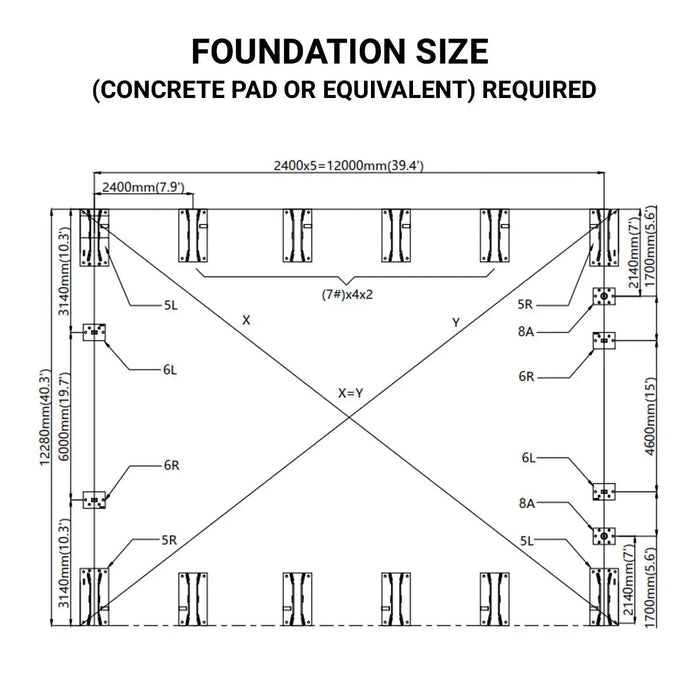 40' x 40' Dual Truss Storage Shelter with Heavy Duty 21 oz PVC Cover & Drive Through Doors, TMG-DT4041