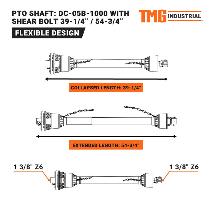 48" Rotary Cutter, 3-Point Hitch, 20-60 HP Tractors, 540 RPM, Slip Clutch PTO Shaft Included, TMG-TRC48