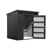 Gegalvaniseerde metalen schuur van 1,5 x 2,1 meter, Pro-serie, lessenaarsdak van 190 cm, afsluitbare deur van 86 x 173 cm, TMG-MS0507P-PRO
