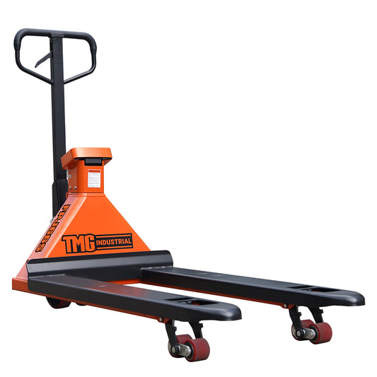 TMG-FPJ66S 6600 lb scale pallet jack truck with 48" forks and 2" LCD display
