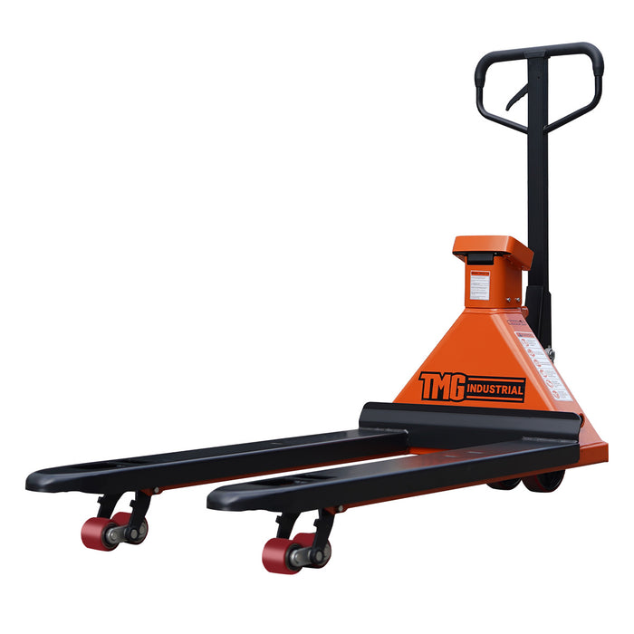 TMG-FPJ66S 6600 lb scale pallet jack truck with 48" forks and 2" LCD display
