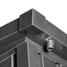 TMG-MS0608-PRO 6x8 Pro Series galvanized metal shed with 79 inch apex roof, vents, and 50x68 inch lockable door for secure weather-resistant outdoor storage