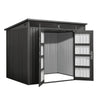 Gegalvaniseerde metalen schuur van 1,8 x 2,4 meter, Pro-serie, lessenaarsdak van 190 cm, deuropening van 127 x 173 cm, TMG-MS0608P-PRO
