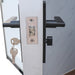 TMG-FTD07 7ft portable restroom with two private stalls, ceramic toilets, triangular sinks, and solar exhaust fan in durable steel frame