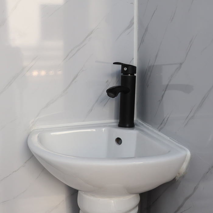 TMG-FTD07 7ft portable restroom with two private stalls, ceramic toilets, triangular sinks, and solar exhaust fan in durable steel frame