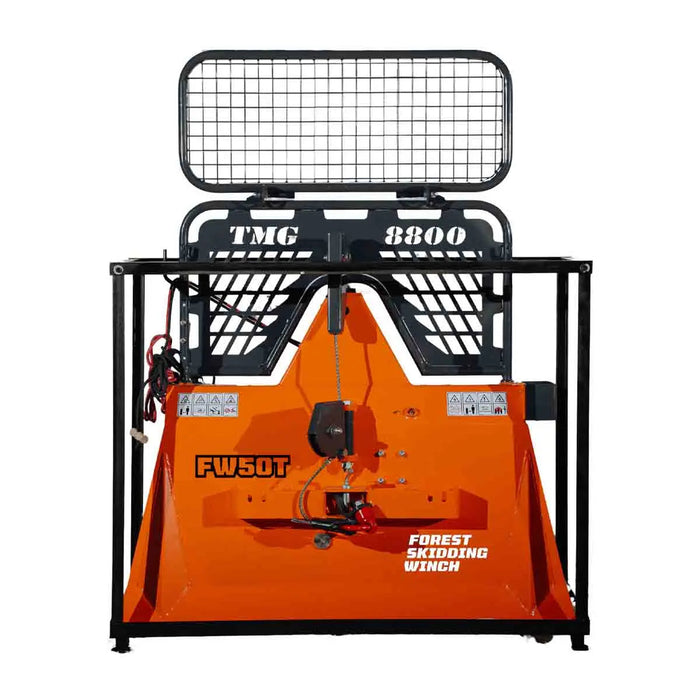 8.800 lb lier Pro – Aanbouwdeel voor tractoren van 30-50 pk, driepuntsophanging, 60 m stalen kabel TMG-FW50T