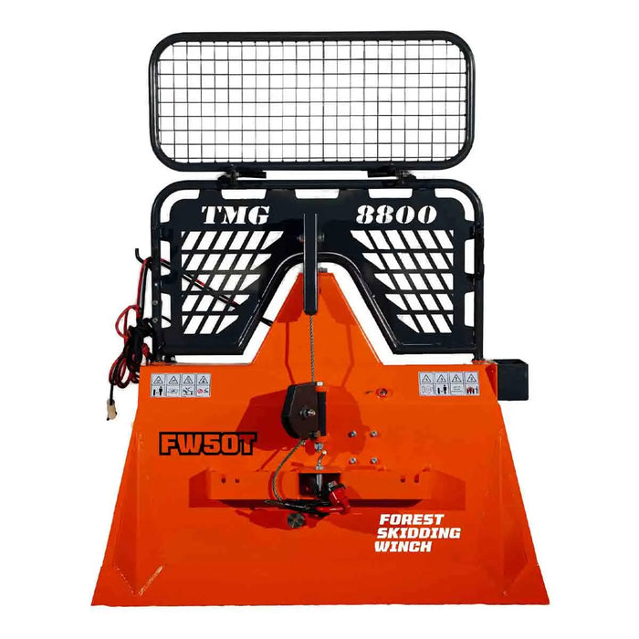 8.800 lb lier Pro – Aanbouwdeel voor tractoren van 30-50 pk, driepuntsophanging, 60 m stalen kabel TMG-FW50T