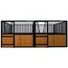 9' x 10' pre-built bamboo horse stall with vertical bar top, sliding door, powder-coated steel frame, and U-shaped opening for horse comfort – ideal for barns and stables.