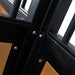 9' x 10' pre-built bamboo horse stall with vertical bar top, sliding door, powder-coated steel frame, and U-shaped opening for horse comfort – ideal for barns and stables.