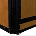 9' x 10' pre-built bamboo horse stall with vertical bar top, sliding door, powder-coated steel frame, and U-shaped opening for horse comfort – ideal for barns and stables.