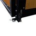 9' x 10' pre-built bamboo horse stall with vertical bar top, sliding door, powder-coated steel frame, and U-shaped opening for horse comfort – ideal for barns and stables.