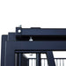 9' x 10' pre-built pine lumber horse stall with vertical bar top, sliding door, U-shaped opening, and powder-coated steel frame – modular panels for barn installation.