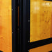 9' x 10' pre-built pine lumber horse stall with vertical bar top, sliding door, U-shaped opening, and powder-coated steel frame – modular panels for barn installation.