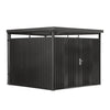 Gegalvaniseerde metalen schuur van 2,7 x 2,7 meter, Pro-serie, dakramen, deuropening van 150 x 178 cm, TMG-MS0909-PRO