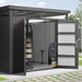 TMG-MS0909-PRO 9x9 Pro Series galvanized metal shed with skylight windows, vents, and 59x70 inch lockable door for secure outdoor storage