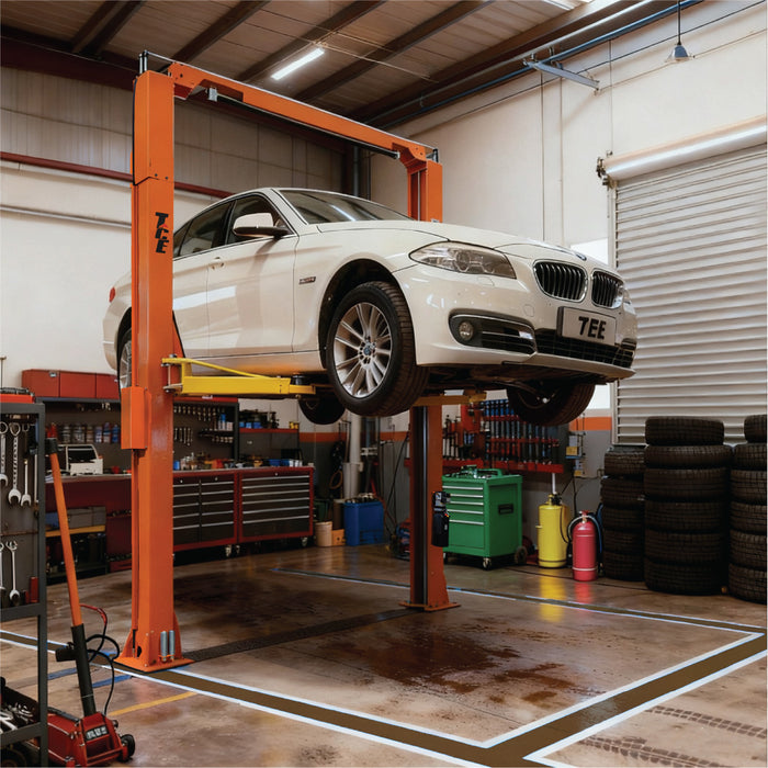 ALI Certified 10,000 lb Two-Post Overhead Auto Lift, Symmetric Arms, 79" Lift Height, 166" Cross Beam TMG-TO2609