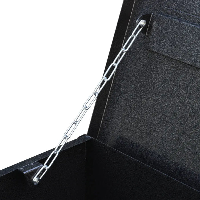 Set of 4 construction job site steel storage boxes with built-in carrying handles and forklift channels, sizes 30" to 60" – TMG-CJB30, TMG-CJB36, TMG-CJB45, TMG-CJB60.