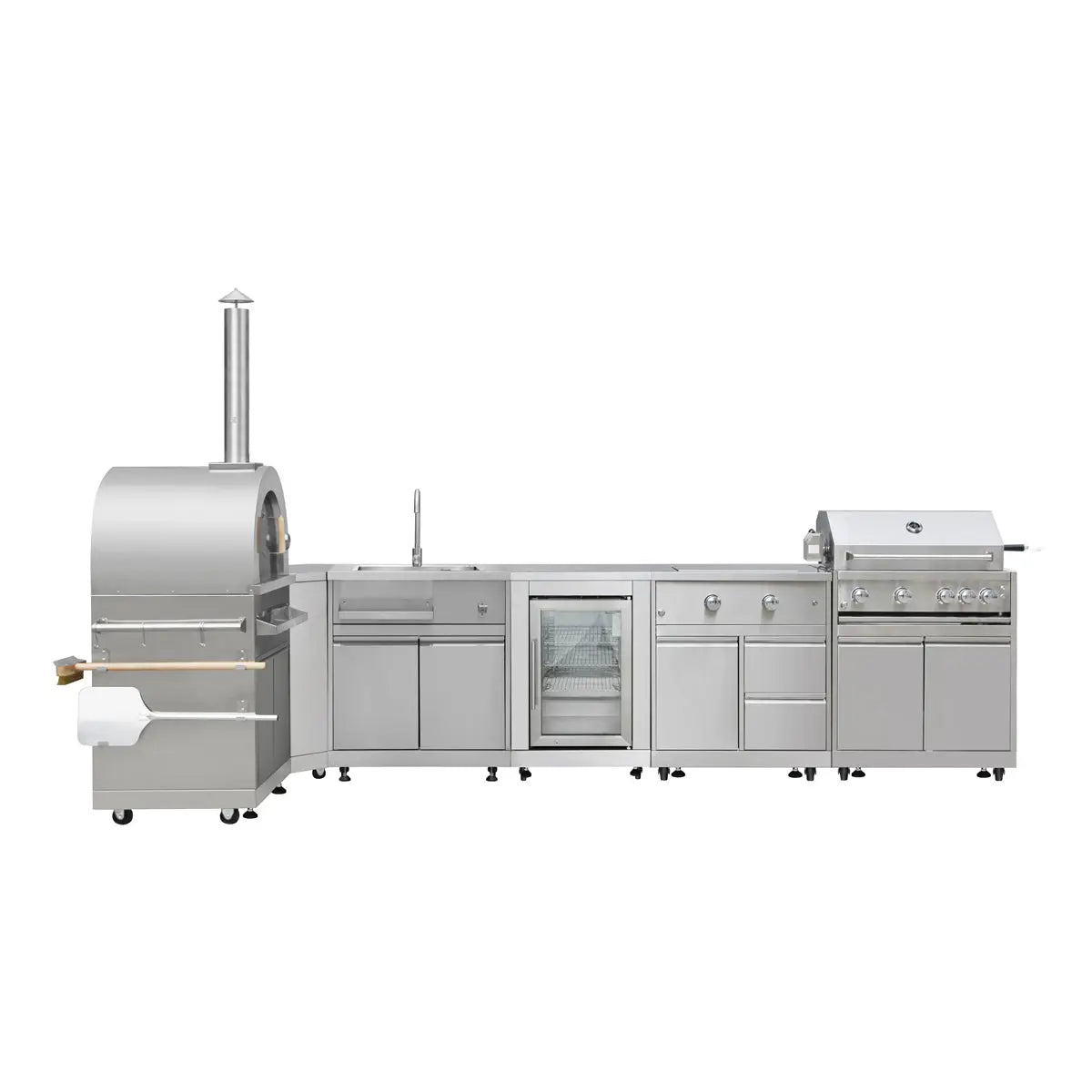 Outdoor Kitchen Cabinet Set – 7-Piece Stainless Steel Cooking Station, LPG/Propane TMG-LKS12 - TMG Industrial