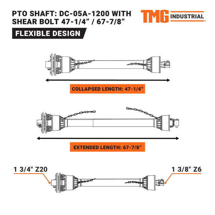 Pro Series 68" Rotary Cutter, 3-Point Hitch, 25-90 HP Tractors, 540 RPM, Slip Clutch PTO Shaft Included, TMG-TRC75