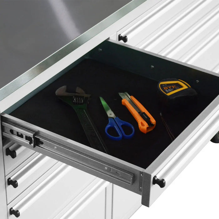 Pro Series 72” Stainless Steel Tool Chest with 15 Drawers, Caster Wheels & Side Cabinet TMG-SC7215