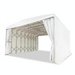 33' x 37' Retractable Mobile Storage Shelter, 20' Clearance Height, 8" Solid Rubber Tires, 28oz PVC Cover TMG Industrial CA