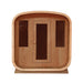 TMG-LSN52 rustic cedar outdoor sauna with 4-person square design, two benches, tempered glass door, and electric stove heating