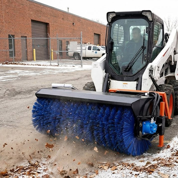 72" Skid Steer Rotary Angle Snow Broom – Standard Flow, 27" Brush, Bi-Directional, TMG-AB72 TMG Industrial