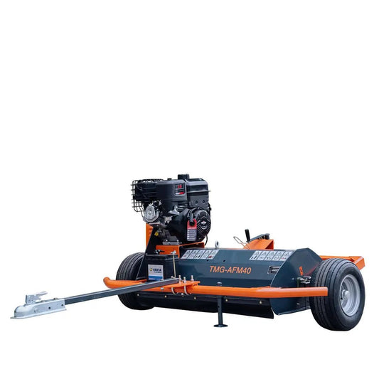 TMG Industrial 40” ATV Tow-Behind Offset Flail Mower, Briggs & Stratton 13.5 HP Engine, Adjustable Mowing Height, 15” Cut Capacity, TMG-AFM40