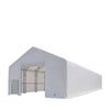 Opslagloods met dubbele spantenconstructie van 9 x 24 meter, voorzien van een robuust PVC-zeil van 480 gram en doorrijdeuren, TMG-DT3082