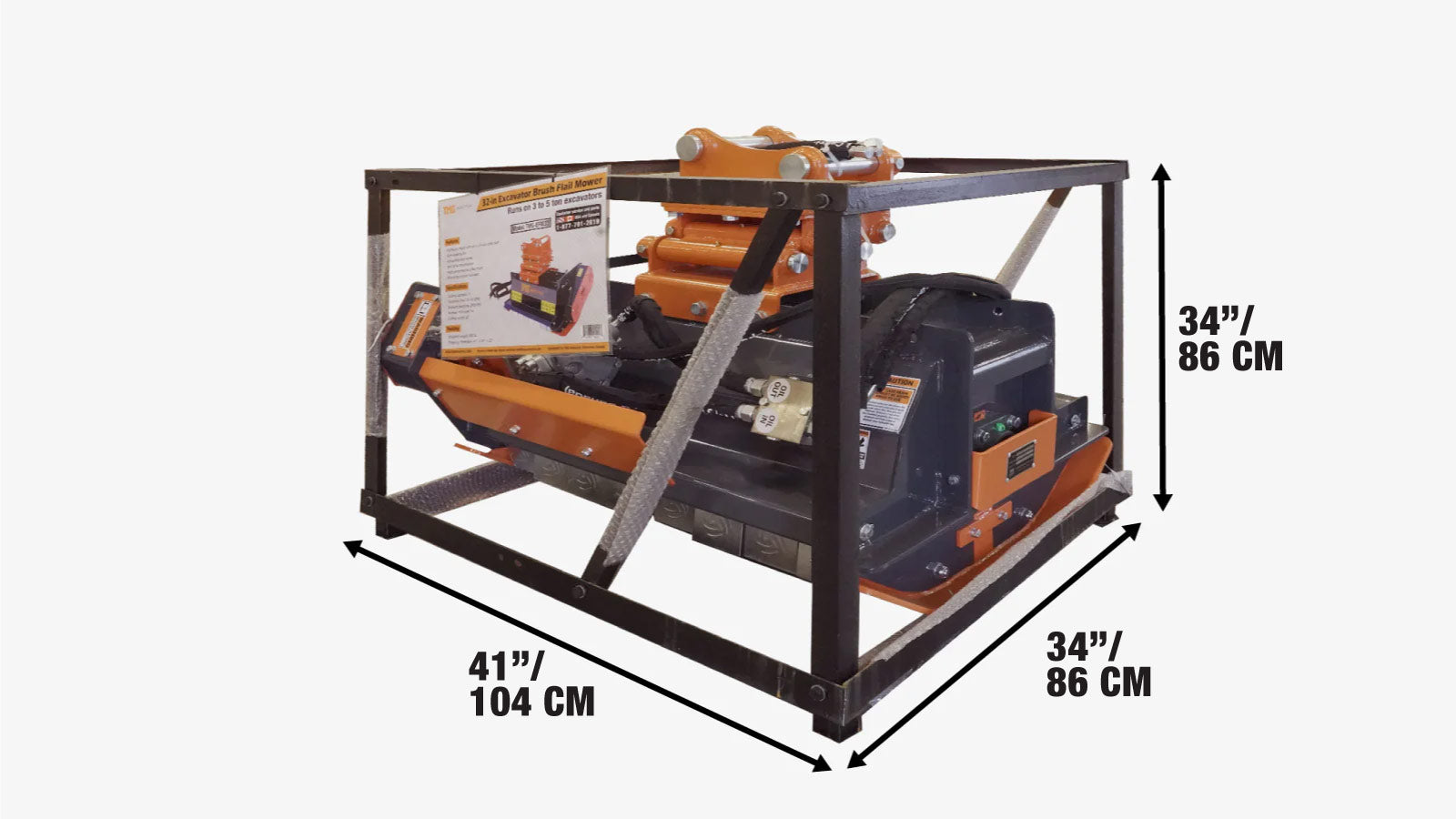 810 mm (32″) Flail Mower Brush Cutter for Mini to Midsize Excavators and Backhoes, TMG‑EFM32-shipping-info-image