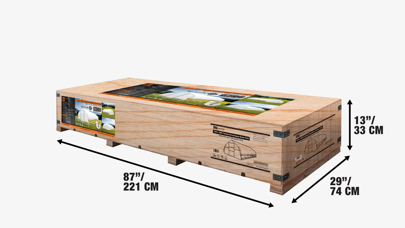Tunnelkas van 3,6 x 9 meter met 15 mm dikke transparante EVA-plastic folie, koude bak, handmatig oprolbare zijkanten, puntdak, TMG-GH1230-shipping-info-image