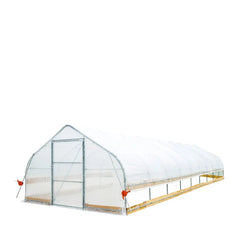 Tunnelkas van 3,6 x 12,2 meter met 15 mm dikke transparante EVA-plastic folie, koude bak, handmatig oprolbare zijwanden, puntdak, TMG-GH1240