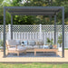 TMG Industrial 10’ x 10’ Louvre Pergola, Water Resistant Flat Roof, Integrated Gutter System, Aluminum Frame, Powdered Coating, TMG-LPG08